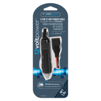 215-57100 CB POWER CORD 3PIN W CIG PLUG - General Diesel Repair & Chrome