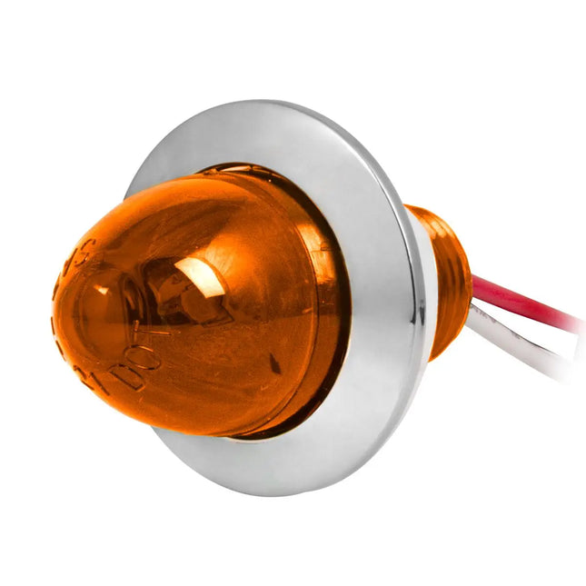 75400 1” Mini Watermelon Amber/Amber 1 LED Screw Light w/Cr. Pl. Bezel