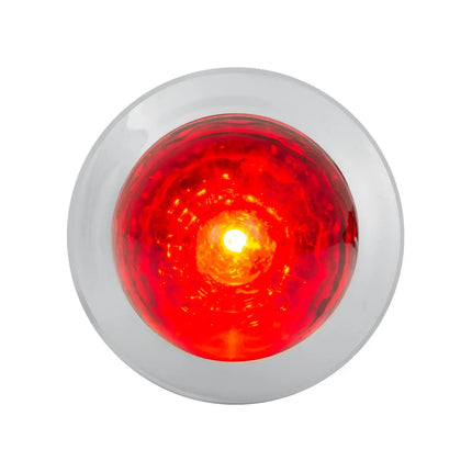 75403 1” Mini Watermelon Red/Clear 1 LED Light w/Cr. Pl. Bezel