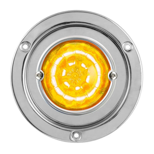 81911 Amber/Clear Classic Watermelon 18 LED Light w/S.S. Flange BZL