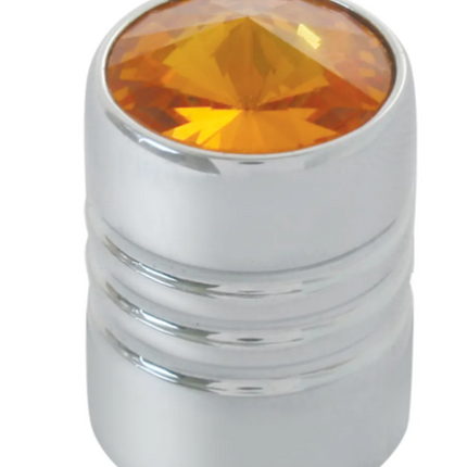 50870 Tire Valve Stem w Amber Crystal - General Diesel Repair & Chrome