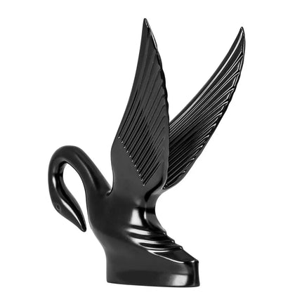 48008 Matte Black Powered Coated Classic Swan Hood Ornament