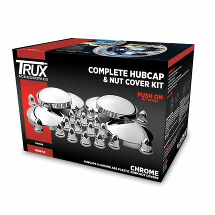 THUB-C2 Wheel Accessories - Kit - Chrome Metal Front & Rear Hubcap Kit