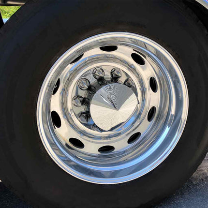 Complete Axle Cover Kit with Removable Hubcaps & 33mm Threaded Pointed Nut Covers – Pointed Hubcaps | Chrome ABS Plastic THUB-C4 - General Diesel Repair & Chrome