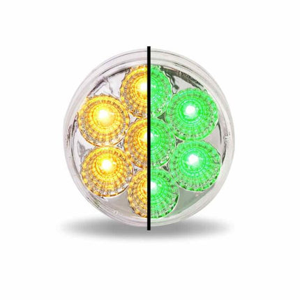 2″ Amber Marker to Green Auxiliary Round LED Light – 7 Diodes TLED-2XAG