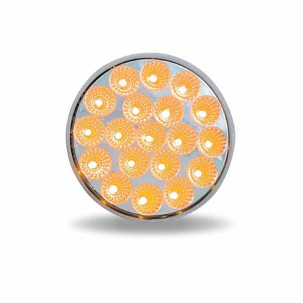 4″ Red Stop, Turn & Tail to Amber Strobe Round LED Light – 19 Diodes TLED-4X40AS