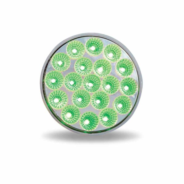 4″ Red Stop, Turn & Tail to Green Auxiliary Round LED Light – 19 Diodes TLED-4XRG