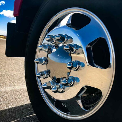 TNUT-C1 Chrome Plastic 33mm Nut Cover with Flange - Case of 60 - General Diesel Repair & Chrome