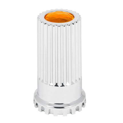 10376 Cr. Pl. 33MM x4”H Screw-on Bullet Flat Cover w/Amber Jewel - General Diesel Repair & Chrome