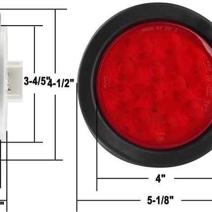 PREMARKER 4" Round Red LED Trailer Tail Light
