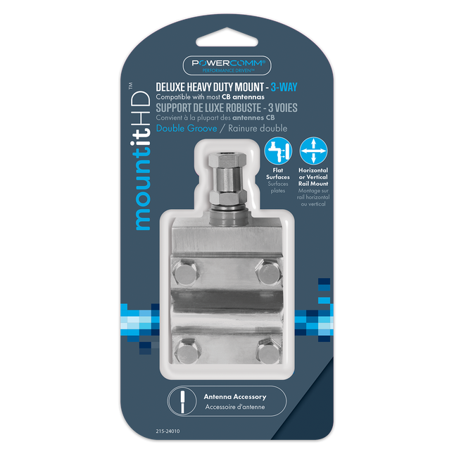 215-24010 ANT MIRROR MOUNT 3WAY 2GROOVE - General Diesel Repair & Chrome