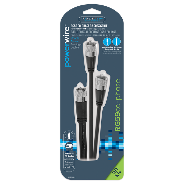 215-34312 COAX STD 12FT COPHASE BLK - General Diesel Repair & Chrome