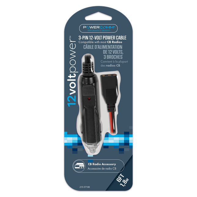 215-57100 CB POWER CORD 3PIN W CIG PLUG - General Diesel Repair & Chrome