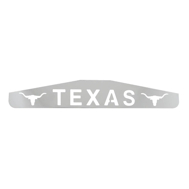 30052 Cr. 4”X24” Texas w/ 2 Longhorn Bottom Flap Plate, 3 Studs - General Diesel Repair & Chrome