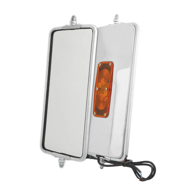 33311  UNIVERSAL MIRRORS OEM STYLE STAINLESS STEEL WEST COAST MIRROR WITH HEATING & LIGHTING - General Diesel Repair & Chrome