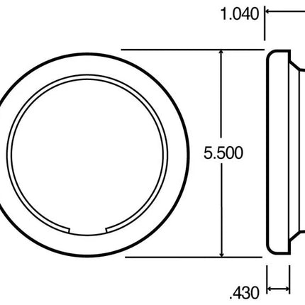 40403-3 Open Back, Black PVC, Grommet for 40, 44 Series and 4 in.