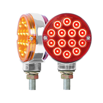 75190 3” Pearl Double Face Amber/Red LED Light, 14 LED/Side