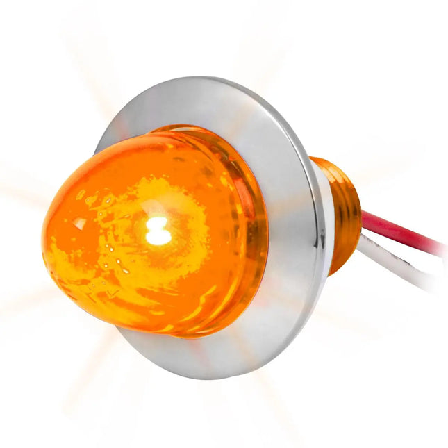 75400 1” Mini Watermelon Amber/Amber 1 LED Screw Light w/Cr. Pl. Bezel - General Diesel Repair & Chrome