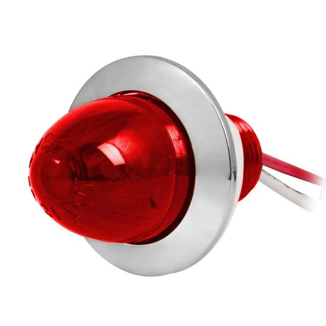 75402 1” Mini Watermelon Red/Red 1 LED Screw Light w/Cr. Pl. Bezel - General Diesel Repair & Chrome