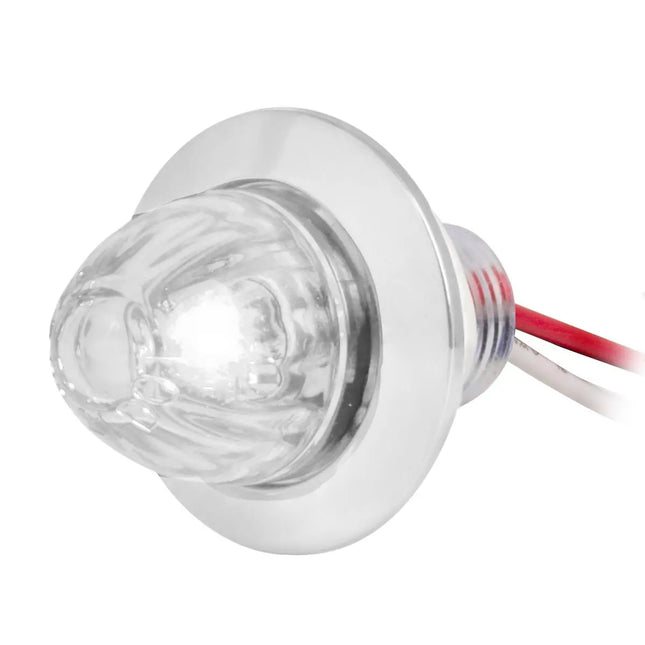 75404 1” Mini Watermelon White/Clear 1 LED Light w/Cr. Pl. Bezel - General Diesel Repair & Chrome