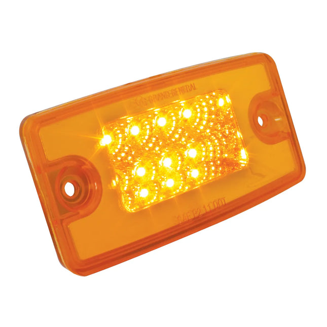 76320 RECT. SPYDER AMBER/AMBER 8 LED FOR FL VISOR/CAB MARKER LIGHT - General Diesel Repair & Chrome