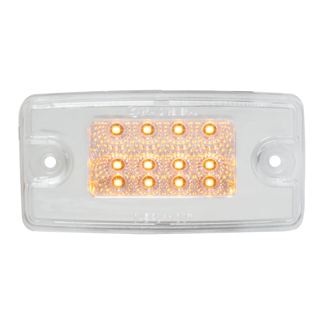 76321 RECT. SPYDER AMBER/CLEAR 8 LED FOR FL VISOR/CAB MARKER LIGHT - General Diesel Repair & Chrome
