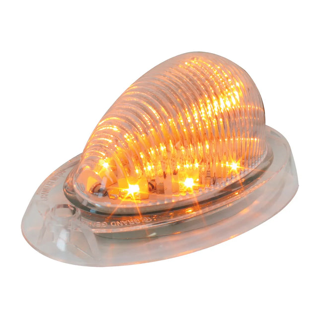 76371 OVAL AMBER/CLEAR SIDE MARKER/ TURN 12-LED LIGHT FOR FL MODEL - General Diesel Repair & Chrome