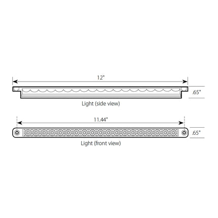 76380 12” Amber 18 SMD LED Flush Mount Light Bar, Amber Len, 3 Wires - General Diesel Repair & Chrome