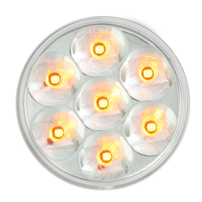 76541 2” Low Profile Pearl Amber 7-LED Marker Light, Clear Lens - General Diesel Repair & Chrome