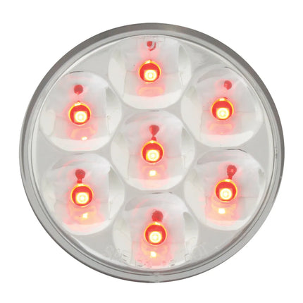 76543 2” Low Profile Pearl Red 7- LED Marker Light, Clear Lens
