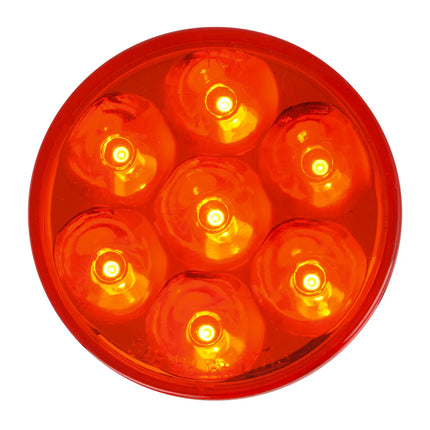 76583 2.5" LOW PROFILE PEARL RED 7-LED MARKER LIGHT, CLEAR LENS