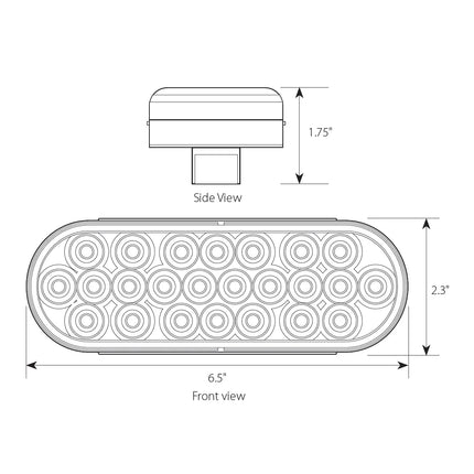 78233 OVAL PEARL RED 24 LED LIGHT, RED LENS.