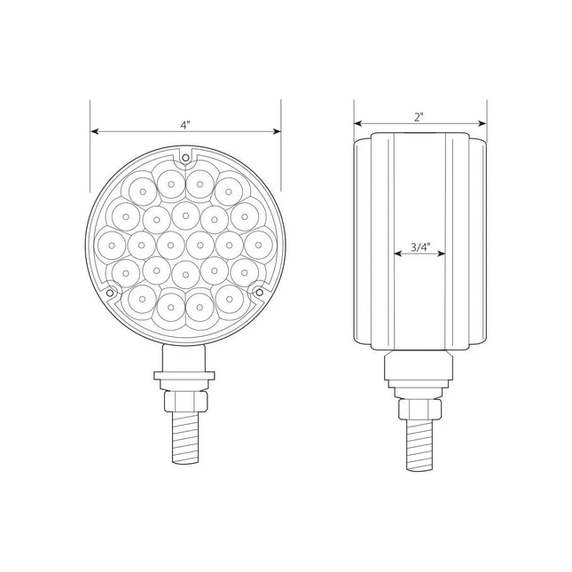 78360 4” Pearl Double Face red/Amber LED Light, 24- LED Per Side - General Diesel Repair & Chrome