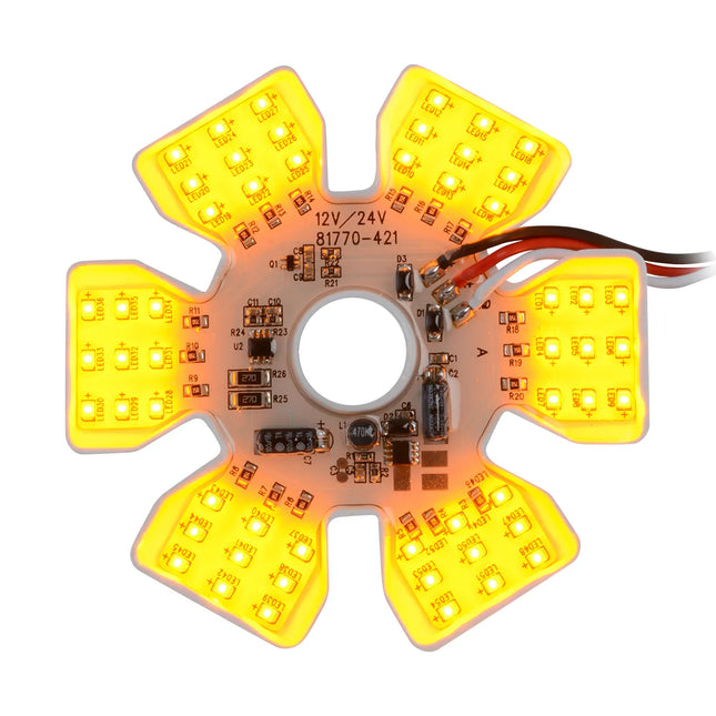 AMBER ULTRA THIN AIR CLEANER HEX 54 LED DUAL FUNCTION LIGHT 12/24V - General Diesel Repair & Chrome