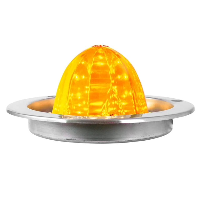81911 Amber/Clear Classic Watermelon 18 LED Light w/S.S. Flange BZL - General Diesel Repair & Chrome