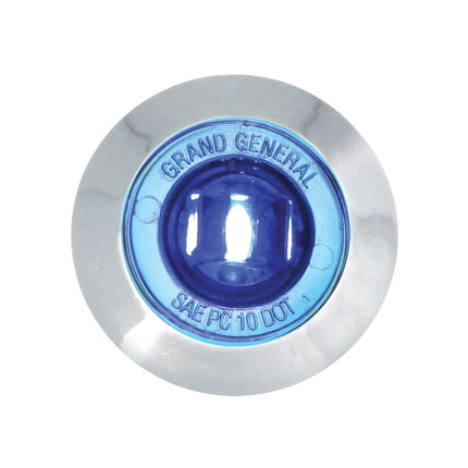 87065 1” Mini Blue/Blue 1 LED Light w/Cr. Pl. Bezel