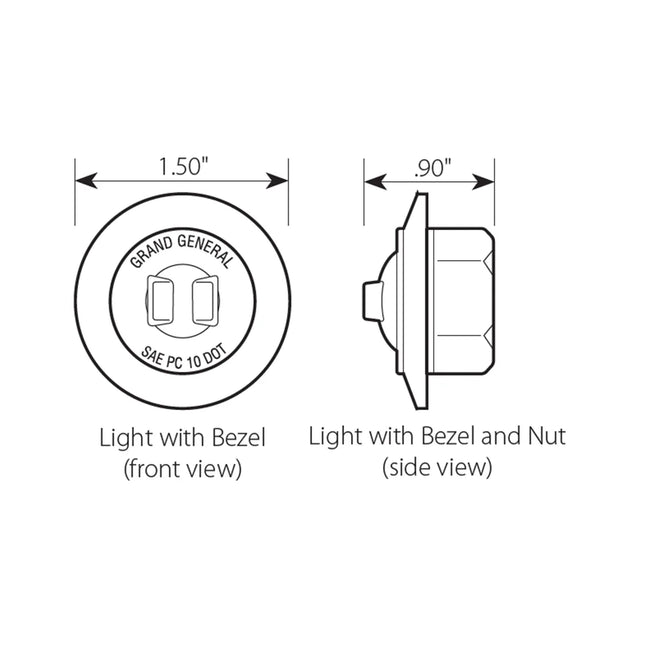 87063 1” Mi Red/Clear 1 LED Light w/Cr. Pl. Bezel - General Diesel Repair & Chrome