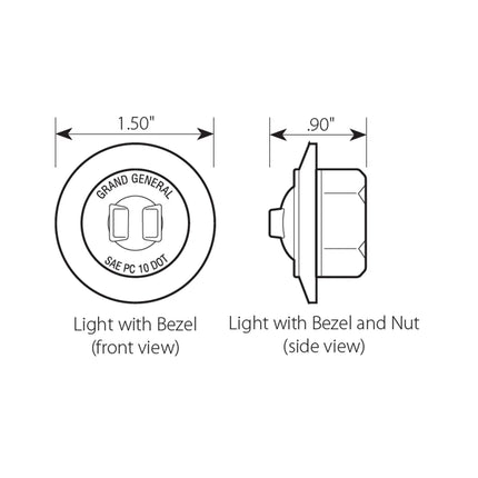 87064 1” Mini White/Clear 1 LED Light w/Cr. Pl. Bezel
