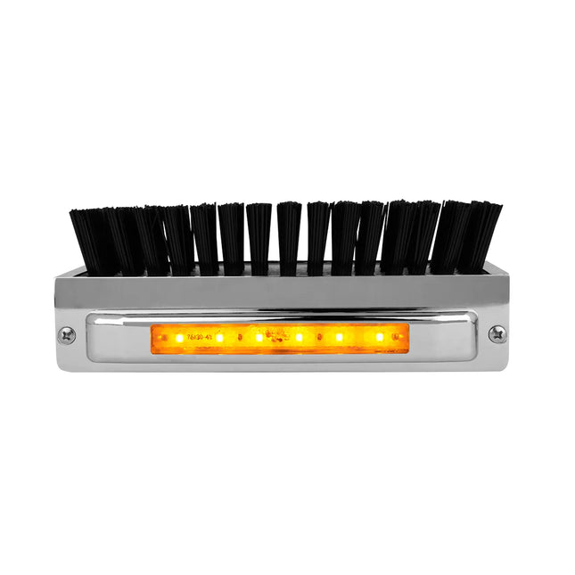 98981 CR. Alum. Boot Caddie W/ Black Brush & Amber/CLR 6 LED Light - General Diesel Repair & Chrome