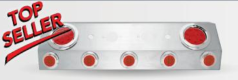 TU-1601 Universal Trailer Service Box with 2 x 4" & 5 x 2" Round Light Holes with Open Back - General Diesel Repair & Chrome