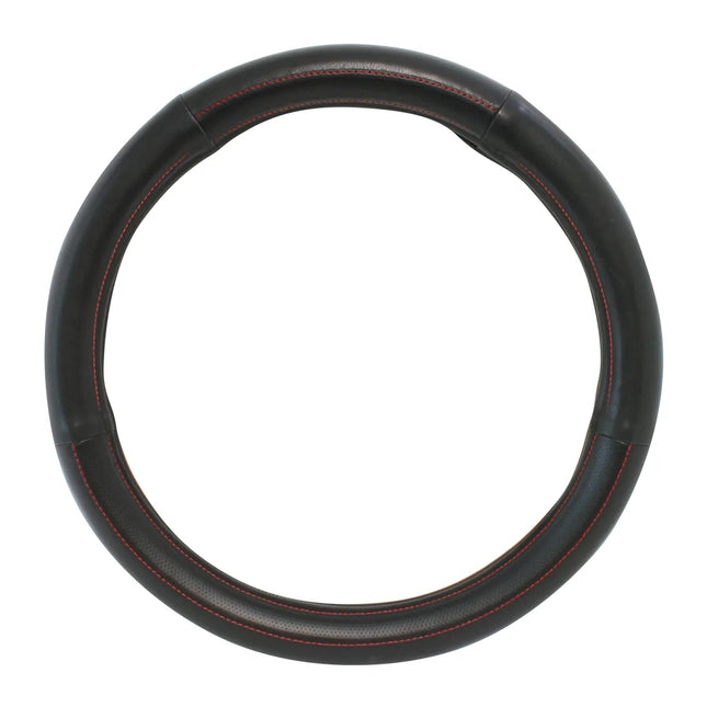 54009 18” Black PVC Steering Wh. CVR. W/ Red Stitching Line - General Diesel Repair & Chrome