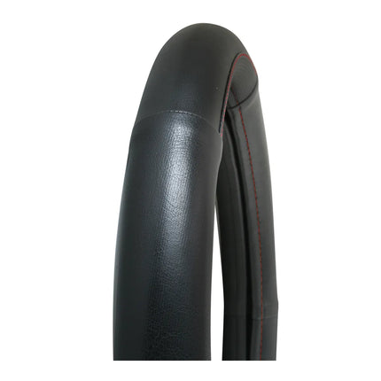 54009 18” Black PVC Steering Wh. CVR. W/ Red Stitching Line