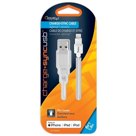 191-050594 USB Cable-MFI Apple 8-pin 6ft White - General Diesel Repair & Chrome