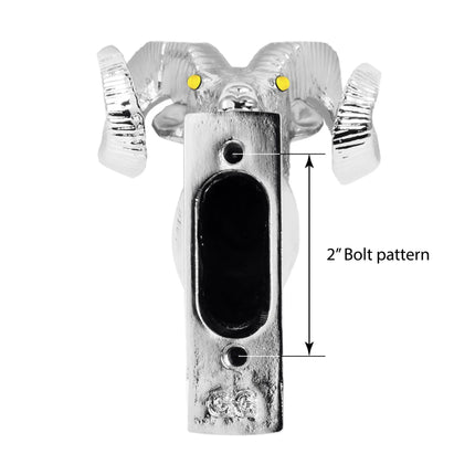 48046 Cr. Ram’s Head Hood Ornament w/ Amber LED Eyes - General Diesel Repair & Chrome