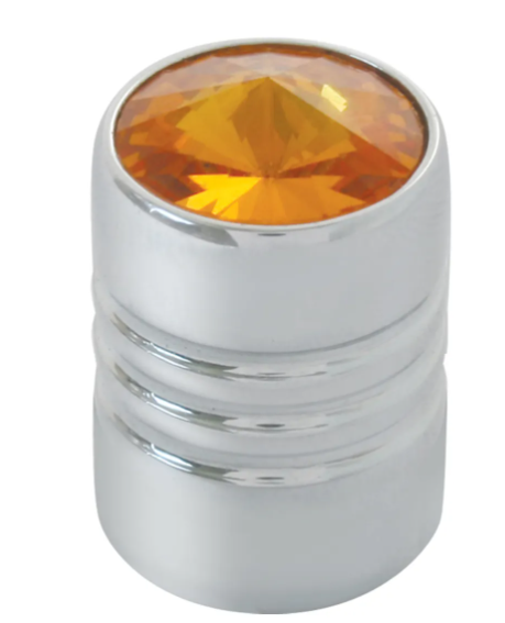 50870 Tire Valve Stem w Amber Crystal - General Diesel Repair & Chrome