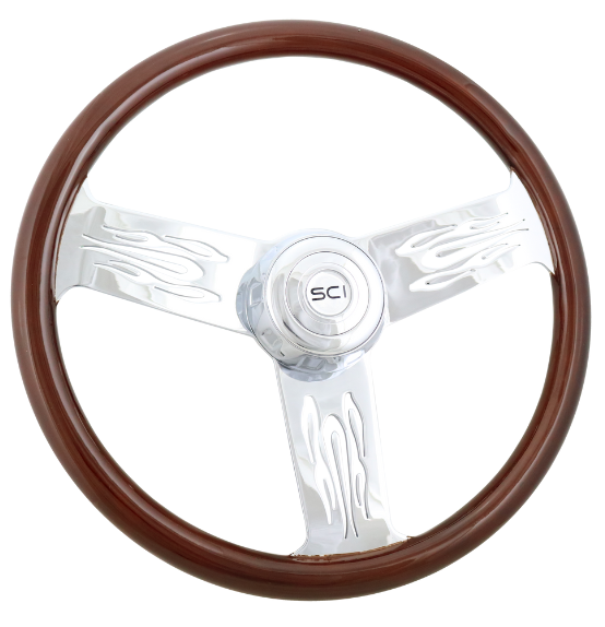 278-3003-77502 Flames-18" Mahogany Rim - General Diesel Repair & Chrome