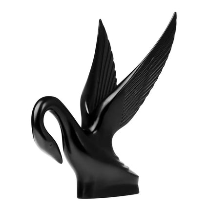 48008 Matte Black Powered Coated Classic Swan Hood Ornament