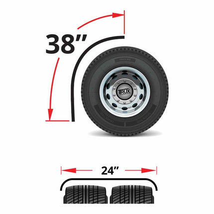 38″ Rollin’ Lo Quarter Fender Kit with Triangle Mounts – 14 Gauge | Mirror Shine Stainless Steel TFEN-Q12 - General Diesel Repair & Chrome