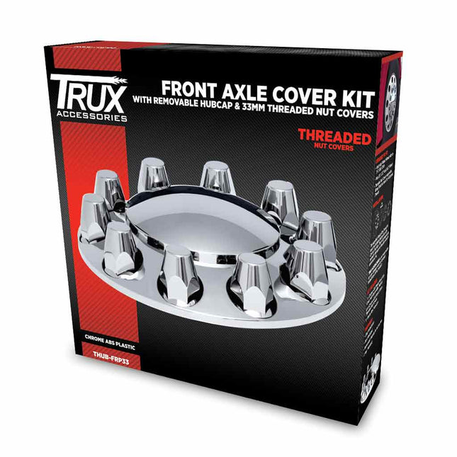 THUB-FRP33 Chrome Plastic Front Hub Cover with 33mm Threaded Nut Covers - General Diesel Repair & Chrome