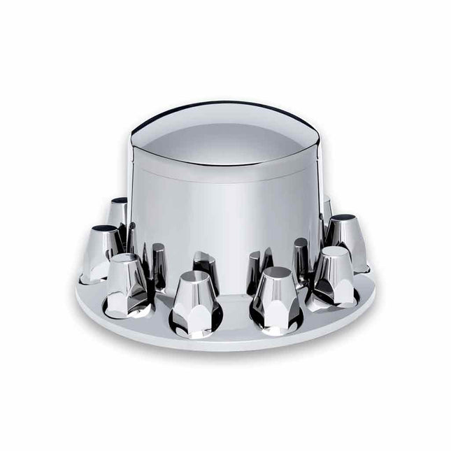 Rear Axle Cover Kit with Removable Hubcap & 33mm Threaded Nut Covers – Dome Hubcap | Chrome ABS Plastic THUB-RP33 - General Diesel Repair & Chrome